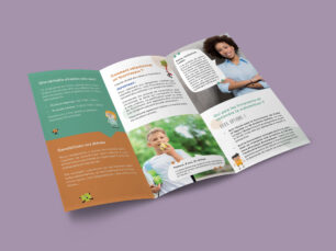 Mockup du folder Fruits, légumes et produits laitiers de BEE.